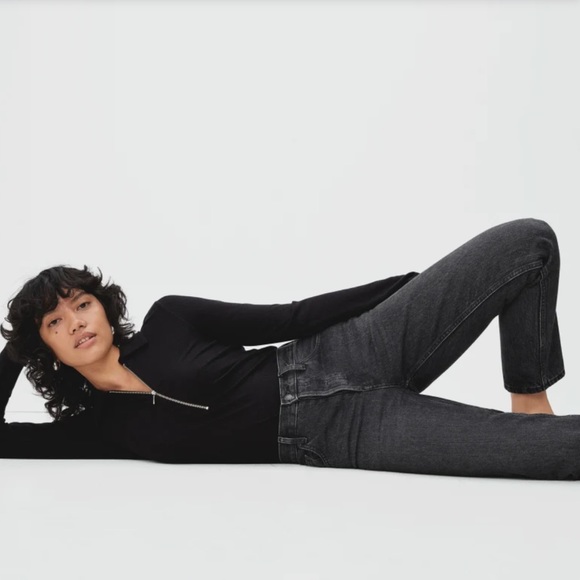 Everlane 90’s Cheeky Cropped Jeans Washed Black Size 26 - Picture 15 of 16